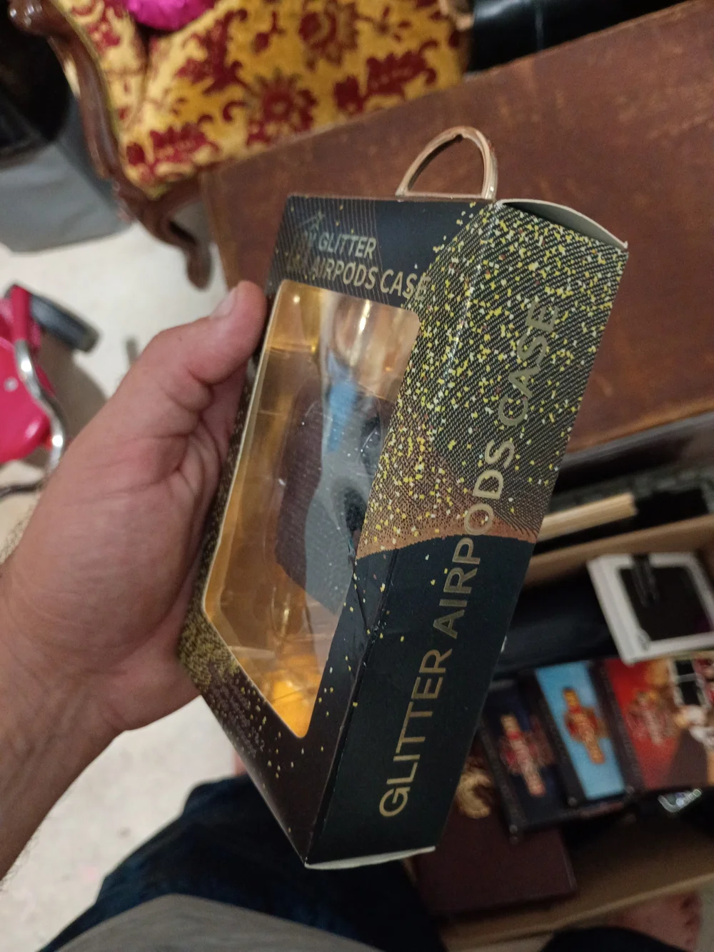 Target Black Glitter AirPods Case Keyring